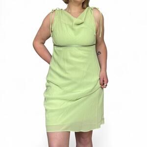 💚Light Green Y2K Cowl Neck Dress 💚